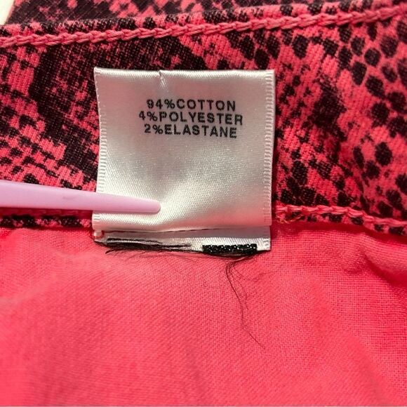 J Brand 620 Mid Rise Super Skinny Neon Pink Boa Print Size 26 - Picture 9 of 12